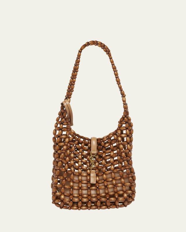 Le 5 A 7 YSL Beaded Wood Hobo Bag